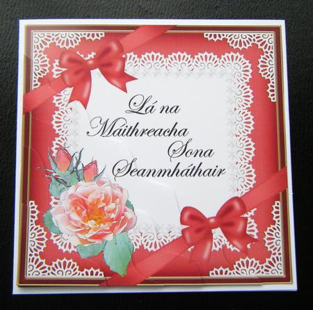 Irish Gaelic Grandmother Mothers Day Rose N Lace Wavy Corner by Charlie Angel