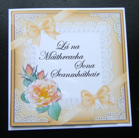 Irish Gaelic Grandmother Mothers Day Rose N Lace Wavy Corner by Charlie Angel