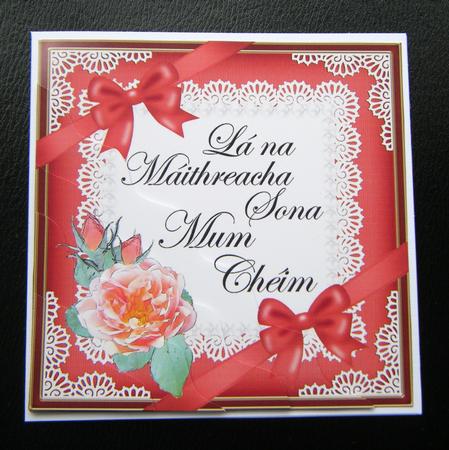 Irish Gaelic Step Mum Mothers Day Rose N Lace Wavy Corner by Charlie Angel