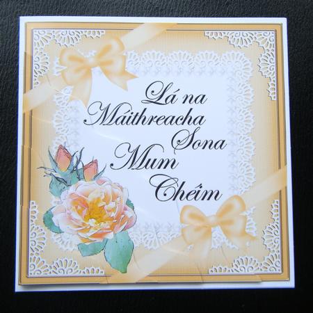 Irish Gaelic Step Mum Mothers Day Rose N Lace Wavy Corner by Charlie Angel