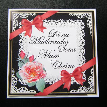 Irish Gaelic Step Mum Mothers Day Rose N Lace Wavy Corner by Charlie Angel