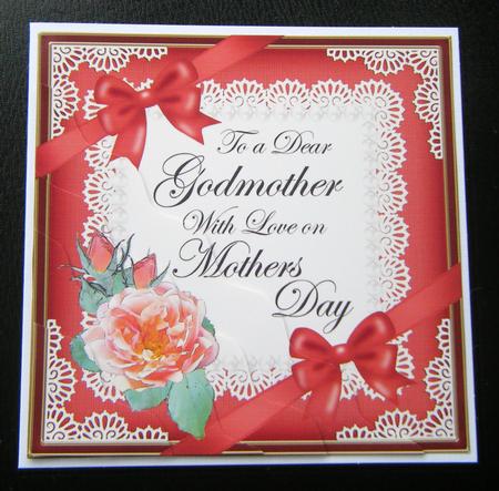 Godmother Mothers Day Rose and Lace Wavy Corner Side Stacker by Charlie Angel