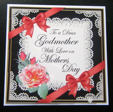 Godmother Mothers Day Rose and Lace Wavy Corner Side Stacker by Charlie Angel