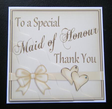 Maid of Honour Thank You Wavy Corner Side Stacker by Charlie Angel