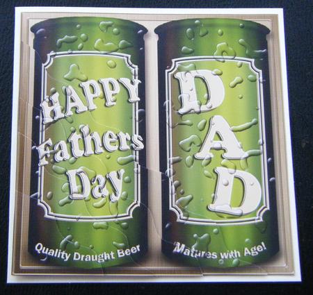Fathers Day Beer Cans Wavy Corner Side Stacker Topper by Charlie Angel