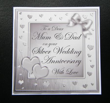 Mum and Dad Silver Wedding Anniversary Wavy Corner by Charlie Angel