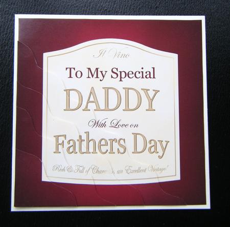 Daddy Fathers Day Wine Label Wavy Corner Side Stacker Topper by Charlie Angel