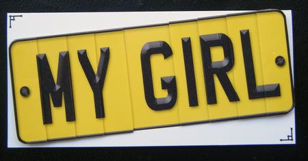 My Girl Novelty Number Plate with Side Stacker by Charlie Angel