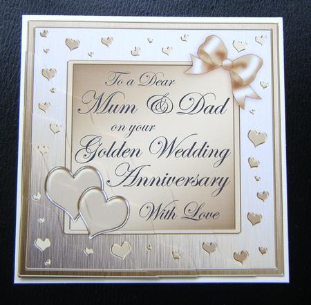 Mum and Dad Golden Wedding Anniversary Wavy Corner by Charlie Angel