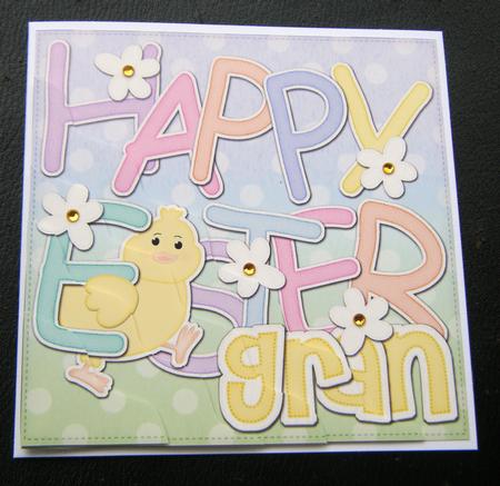 Happy Easter Gran Easter Chick Felties Wavy Corner by Charlie Angel