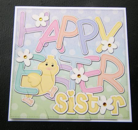 Happy Easter Sister Easter Chick Felties Wavy Corner by Charlie Angel