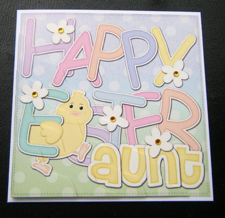 Happy Easter Aunt Easter Chick Felties Wavy Corner by Charlie Angel