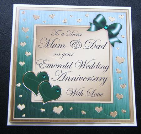 Mum and Dad Emerald Wedding Anniversary Wavy Corner by Charlie Angel