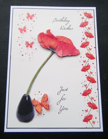 Poppy Birthday Quick Card or Step by Step by Charlie Angel
