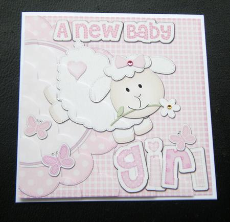 A New Baby Girl Lamb Felties Scallop Corner by Charlie Angel