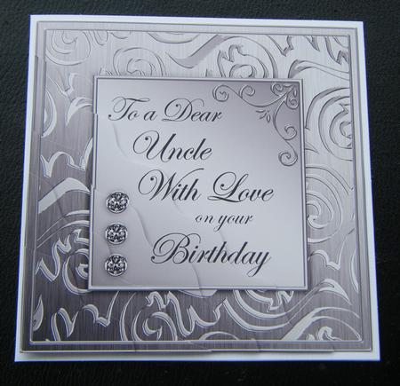 Elegant Metallic Birthday Uncle Wavy Corner Stacker by Charlie Angel