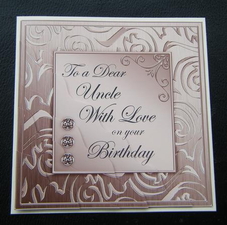 Elegant Metallic Birthday Uncle Wavy Corner Stacker by Charlie Angel