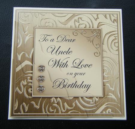 Elegant Metallic Birthday Uncle Wavy Corner Stacker by Charlie Angel