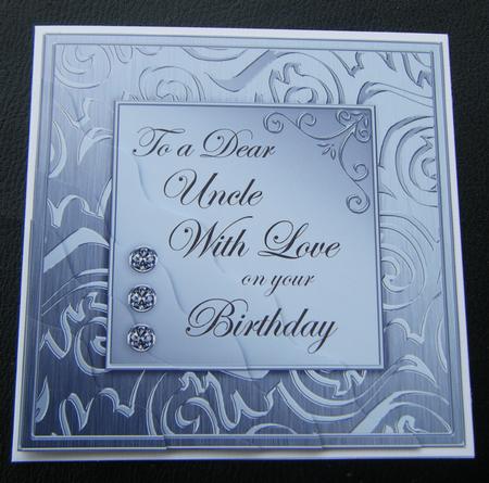 Elegant Metallic Birthday Uncle Wavy Corner Stacker by Charlie Angel