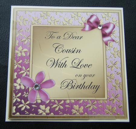 Floral Elegance Birthday Cousin Wavy Corner Stacker by Charlie Angel