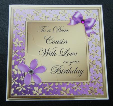 Floral Elegance Birthday Cousin Wavy Corner Stacker by Charlie Angel