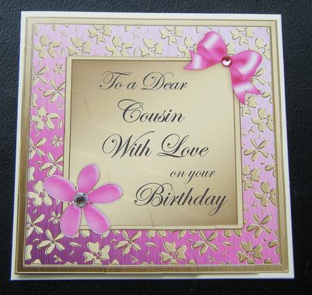 Floral Elegance Birthday Cousin Wavy Corner Stacker by Charlie Angel