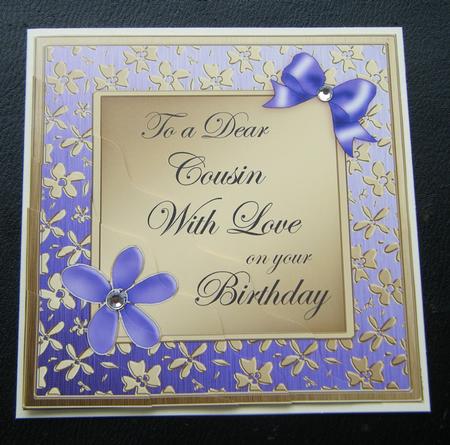 Floral Elegance Birthday Cousin Wavy Corner Stacker by Charlie Angel