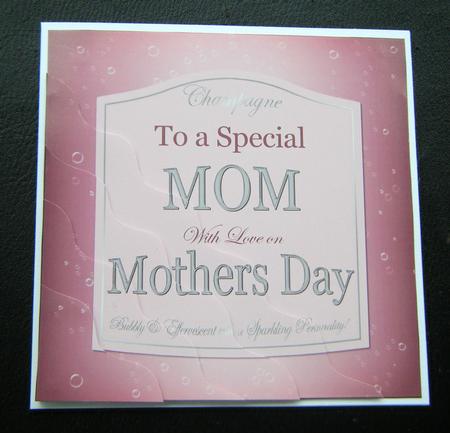 Mom Mothers Day Pink Champers Label Wavy Corner by Charlie Angel