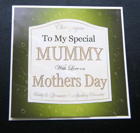 Mummy Mothers Day Champers Label Wavy Corner by Charlie Angel
