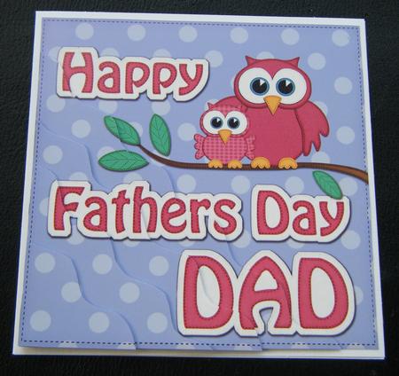 Owl Felties Dad Fathers Day Wavy Corner Side Topper by Charlie Angel