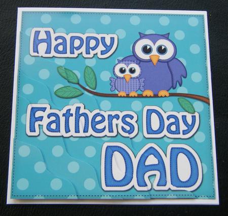 Owl Felties Dad Fathers Day Wavy Corner Side Topper by Charlie Angel
