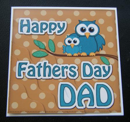 Owl Felties Dad Fathers Day Wavy Corner Side Topper by Charlie Angel