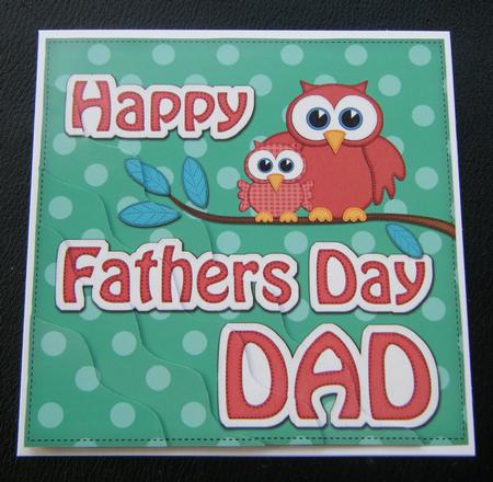 Owl Felties Dad Fathers Day Wavy Corner Side Topper by Charlie Angel