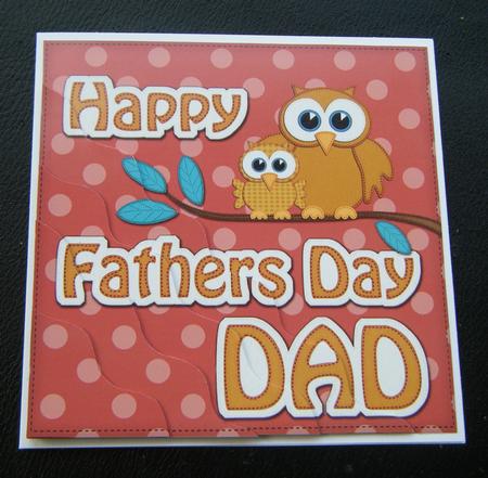 Owl Felties Dad Fathers Day Wavy Corner Side Topper by Charlie Angel