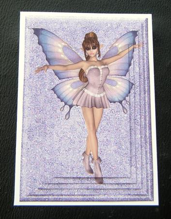 Posing in Purple Fairy Pyramid Card by Charlie Angel