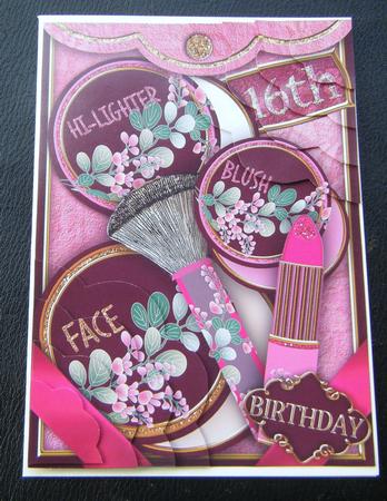 Pink Make-up Bag 16th Birthday 7x5inch Scallop Duo Corner by Charlie Angel