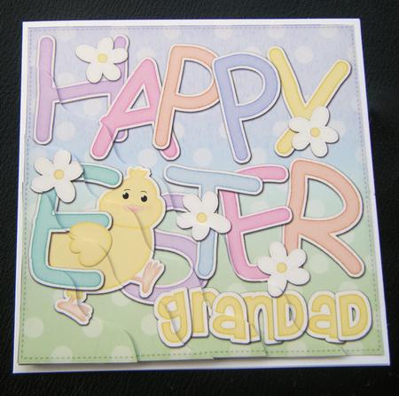 Happy Easter Grandad Easter Chick Felties Wavy Corner by Charlie Angel