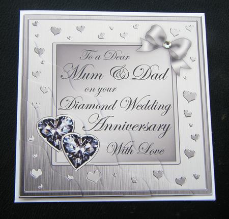 Mum and Dad Diamond Wedding Anniversary Wavy Corner by Charlie Angel