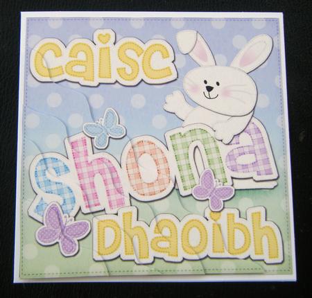 Irish Gaelic Hoppy Easter Bunny Boy Felties Wavy Corner by Charlie Angel