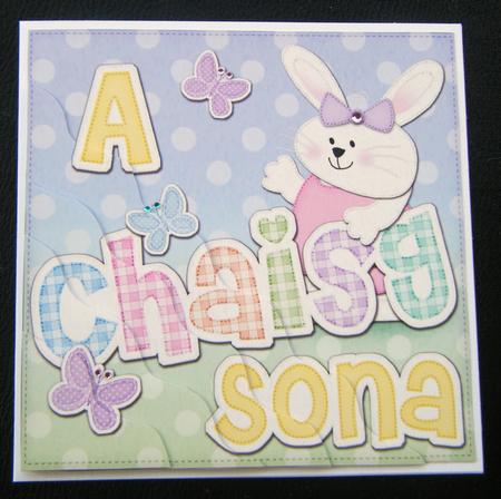 Scottish Gaelic Hoppy Easter Bunny Girl Felties Wavy Corner by Charlie Angel