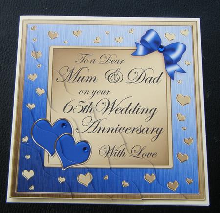 Mum and Dad 65th Wedding Anniversary Wavy Corner by Charlie Angel
