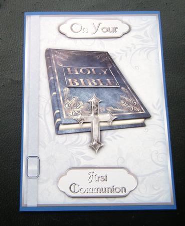 First Communion - Boy - Card Front with Step by Step by Charlie Angel