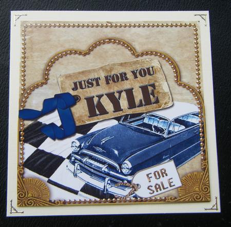 Blue Car Kyle Scallop Topper and Base by Charlie Angel