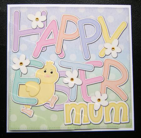 Happy Easter Mum Easter Chick Felties Wavy Corner by Charlie Angel