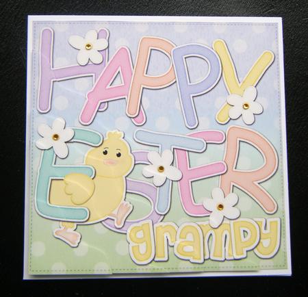 Happy Easter Grampy Easter Chick Felties Wavy Corner by Charlie Angel
