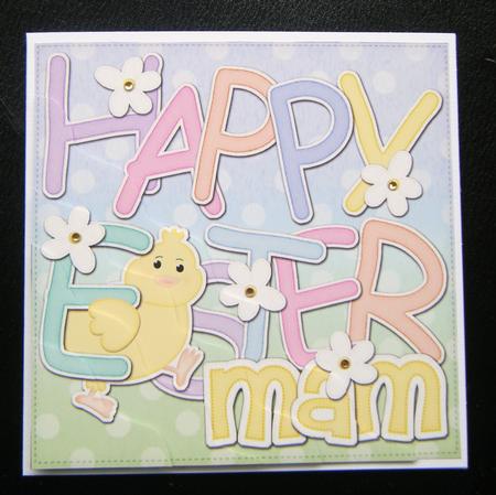 Happy Easter Mam Easter Chick Felties Wavy Corner by Charlie Angel