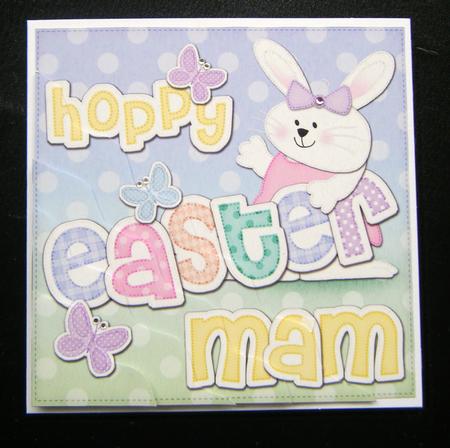 Hoppy Easter Mam Easter Bunny Girl Felties Wavy Corner by Charlie Angel