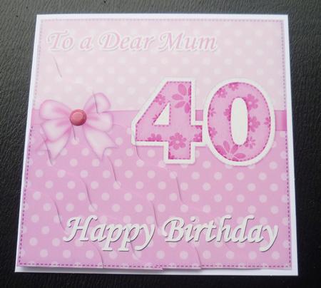 40th Birthday Mum Felties Wavy Corner Side Stacker Topper by Charlie Angel