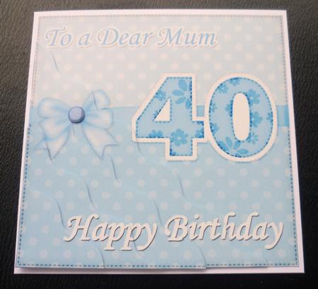 40th Birthday Mum Felties Wavy Corner Side Stacker Topper by Charlie Angel