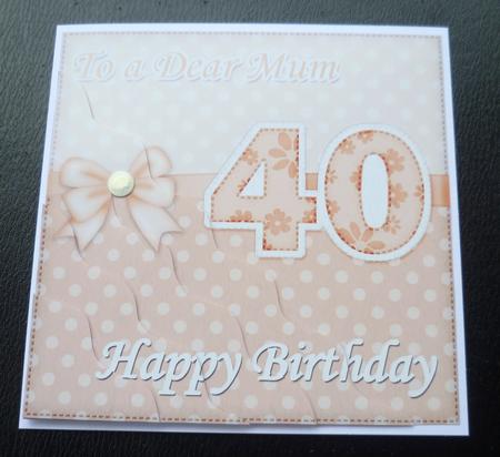 40th Birthday Mum Felties Wavy Corner Side Stacker Topper by Charlie Angel
